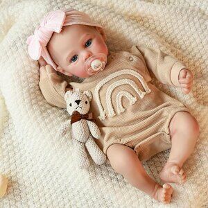 19 Inch Realistic Baby Dolls Silicone Full Body Lifelike Reborn Country Babies